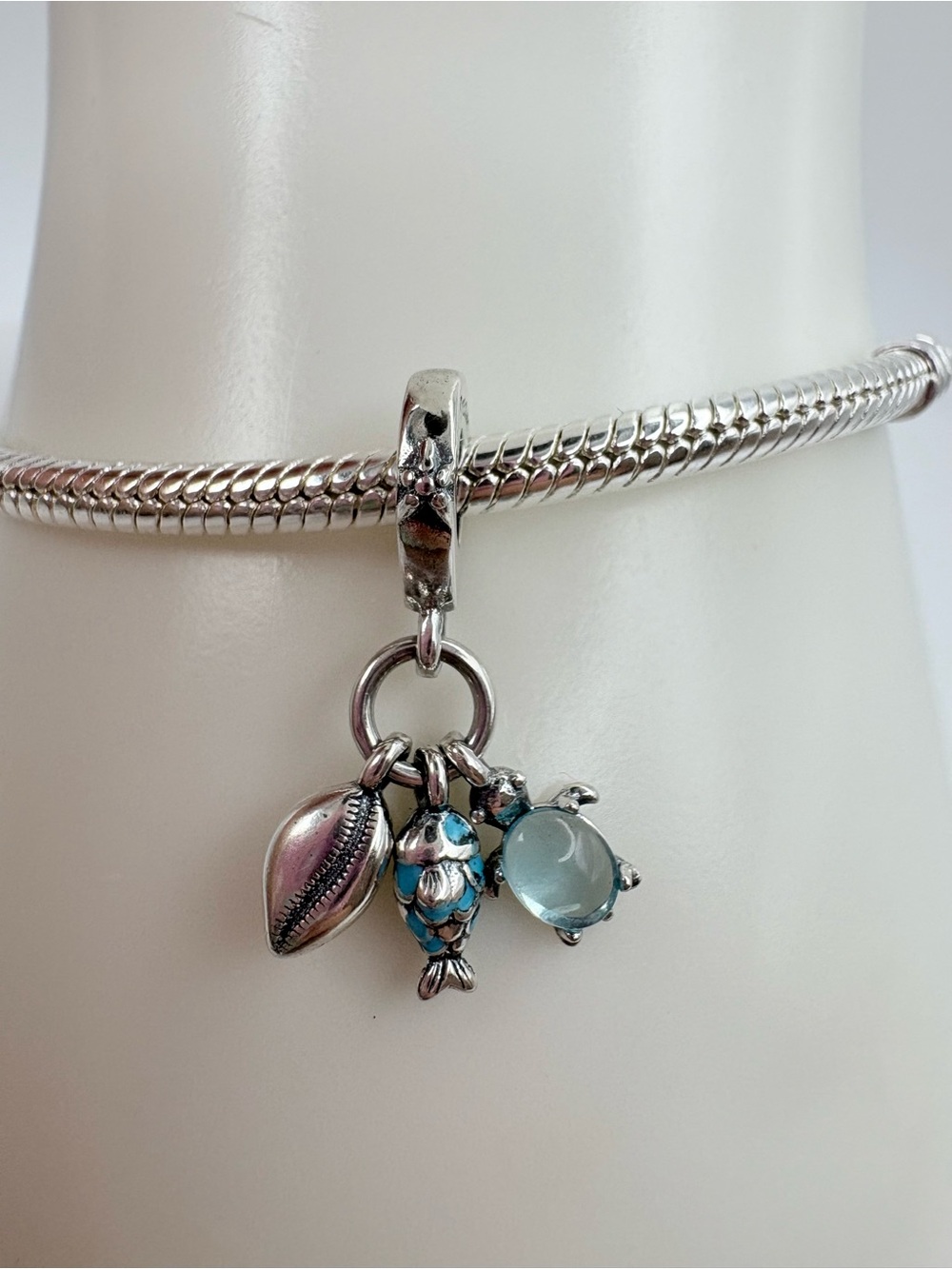 Pandora Fish, Sea Turtle & Conch Triple Dangle Charm
